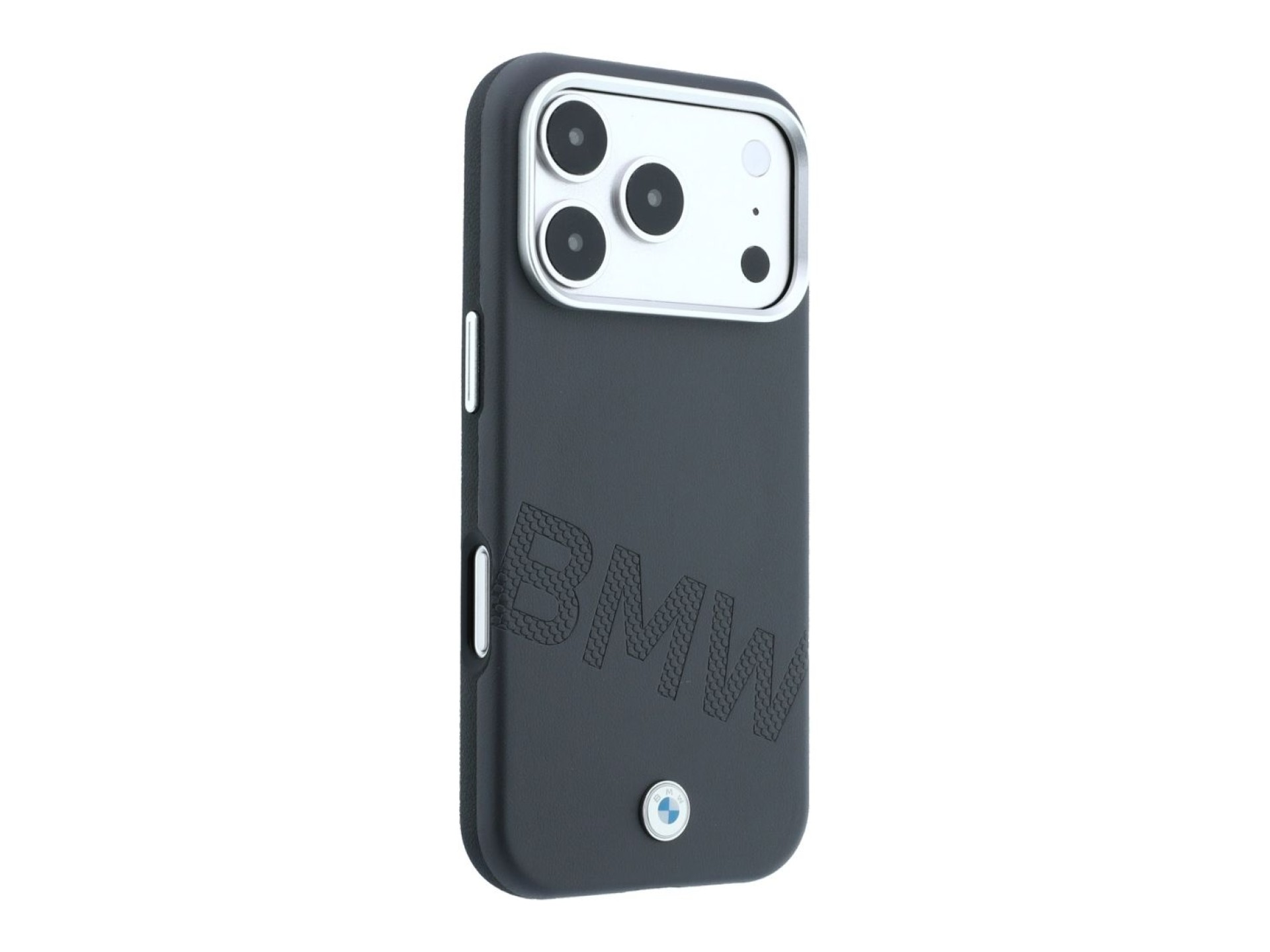 Capa MagSafe com letras em relevo inclinadas BMW para iPhone 17 Pro Max / 18 Pro Max - Cinzento
