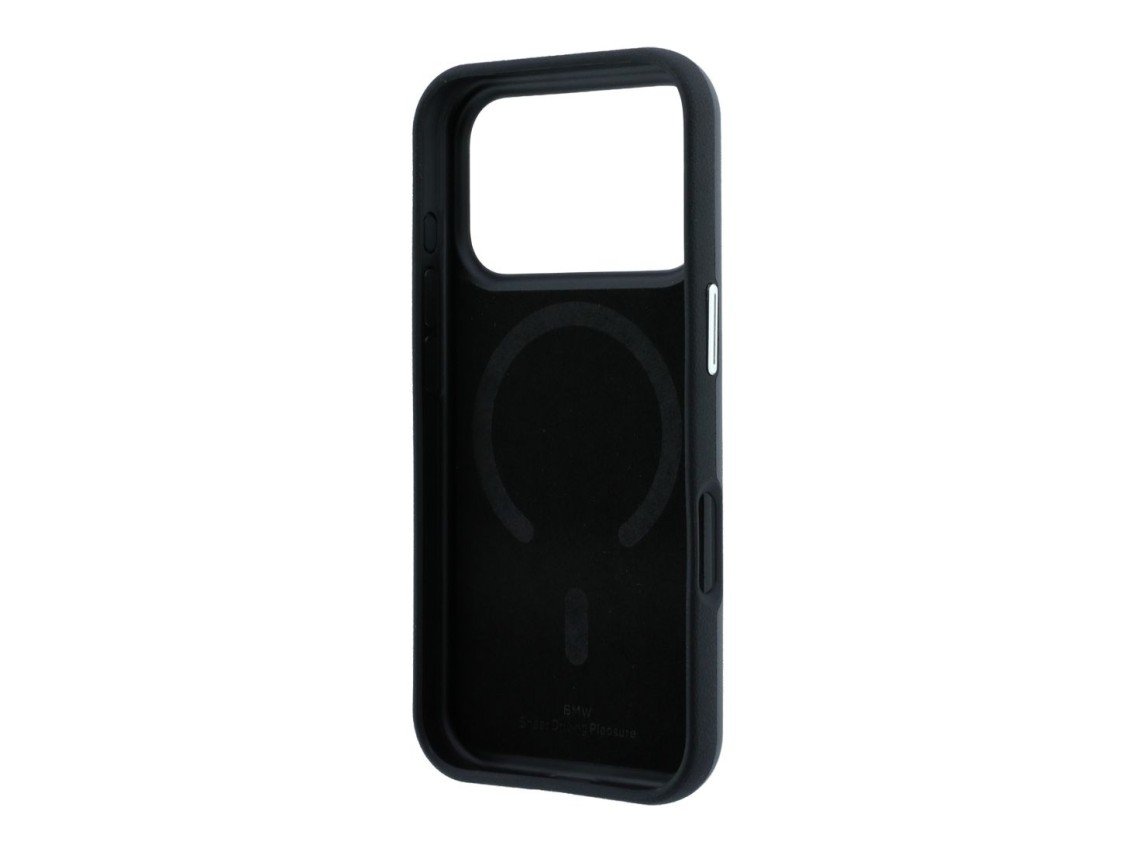 Capa MagSafe com letras em relevo inclinadas BMW para iPhone 17 Pro Max / 18 Pro Max - Cinzento