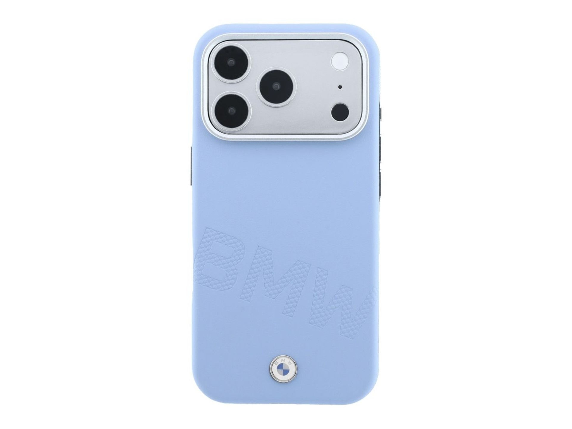 Capa MagSafe para iPhone 17 Pro/18 Pro com letras em relevo inclinadas da BMW - Azul