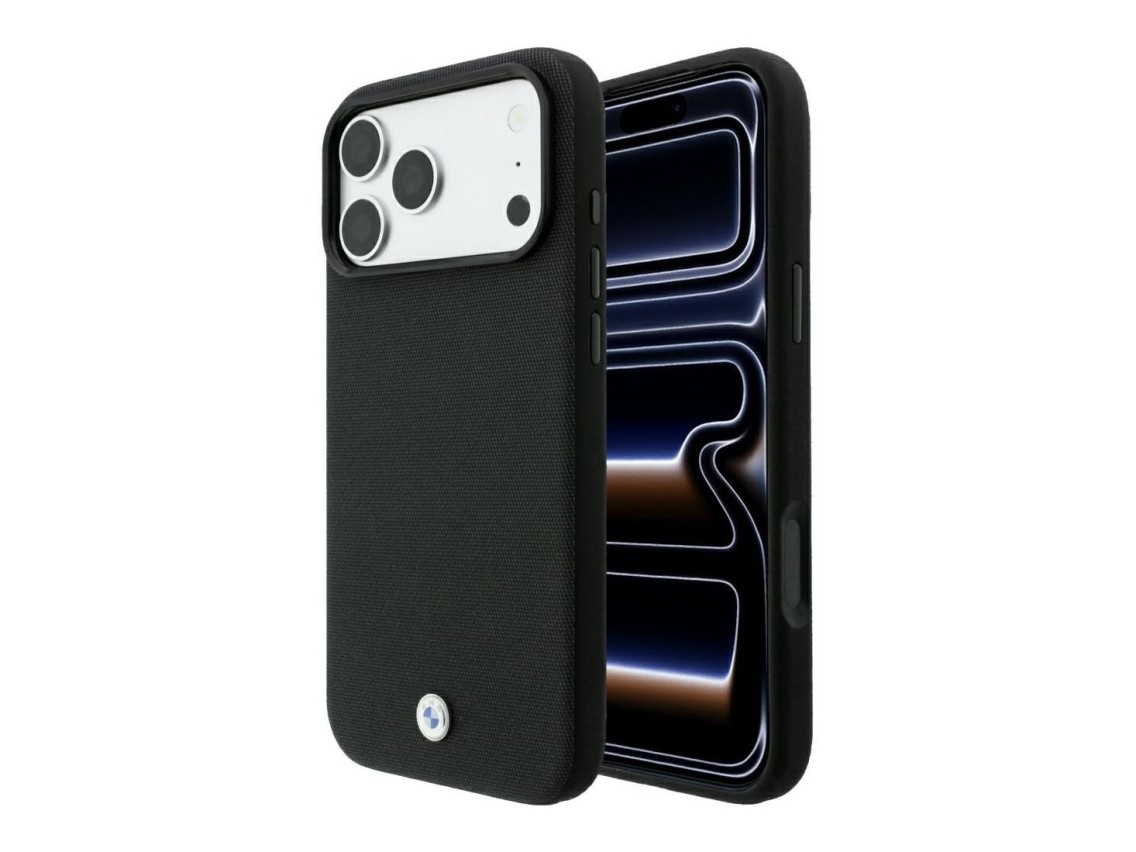 BMW Kevlar Metal Logo MagSafe Case for iPhone 18 Pro / 17 Pro - Black