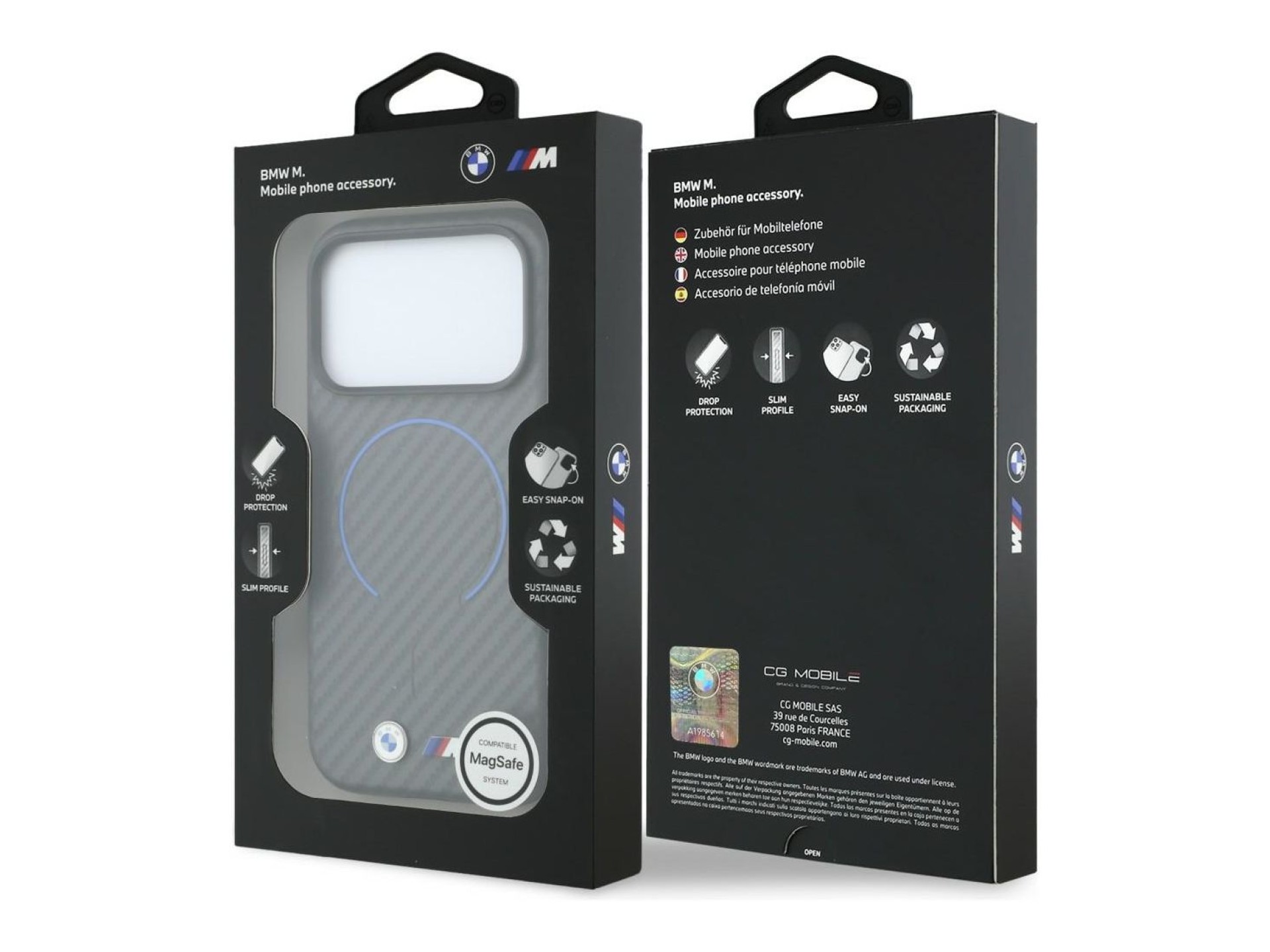 BMW M Carbon Printed Ring MagSafe Case for iPhone 18 Pro Max / 17 Pro Max - Gray