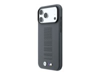 BMW M Blue Perfo Metal Logo MagSafe Case for iPhone 18 Pro / 17 Pro - Gray