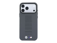 BMW M Blue Perfo Metal Logo MagSafe Case for iPhone 18 Pro / 17 Pro - Gray