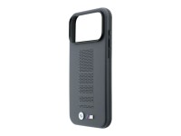 BMW M Blue Perfo Metal Logo MagSafe Case for iPhone 18 Pro / 17 Pro - Gray