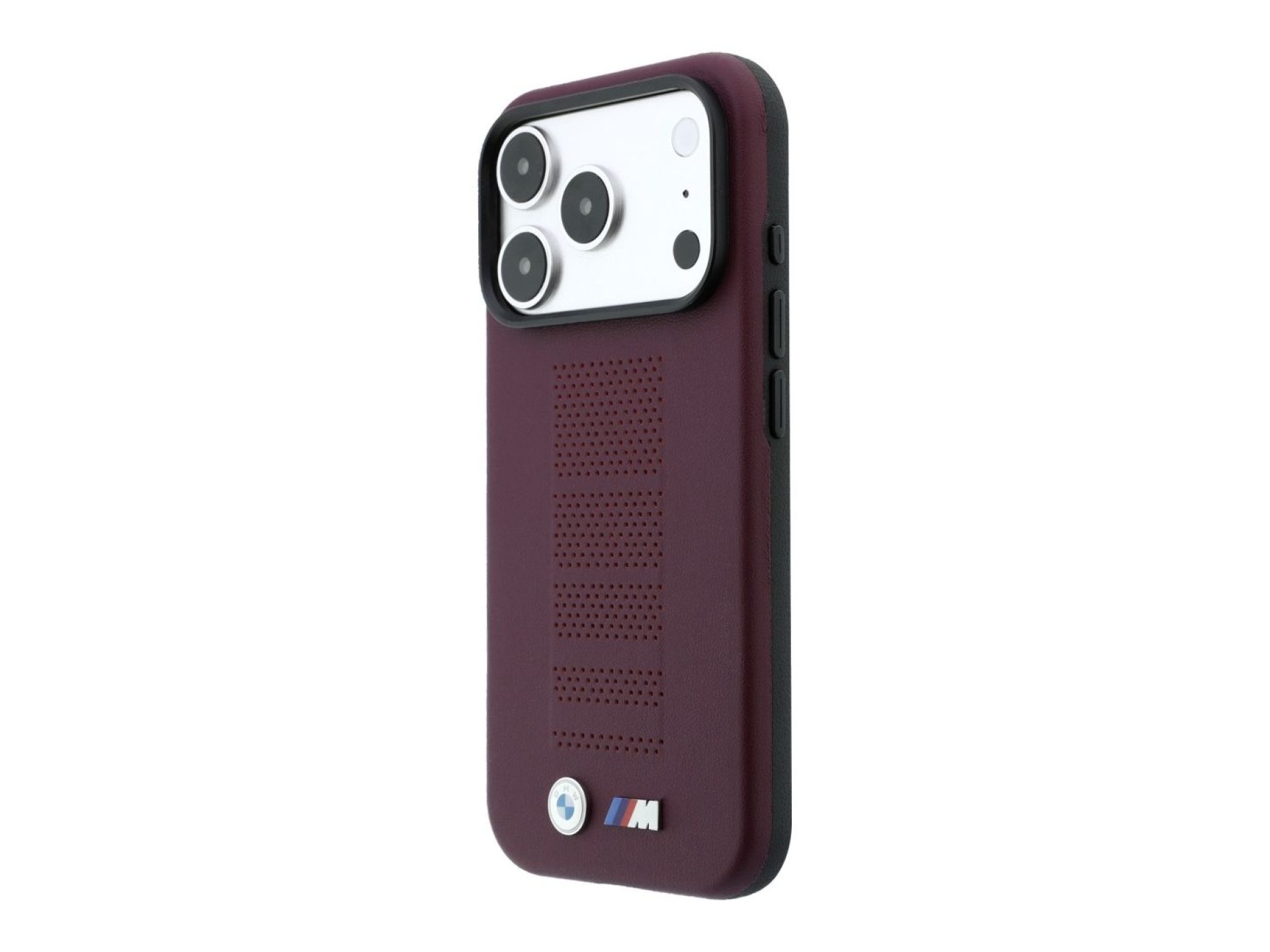 BMW M Blue Perfo Metal Logo MagSafe Case for iPhone 18 Pro / 17 Pro - Burgundy