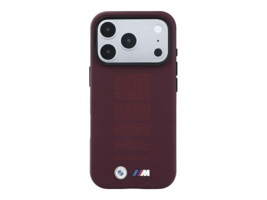 Funda BMW M azul con logo metálico perforado MagSafe para iPhone 18 Pro / 17 Pro - Granate Funda BMW M azul con logo metálico perforado MagSafe para iPhone 18 Pro / 17 Pro - Granate
