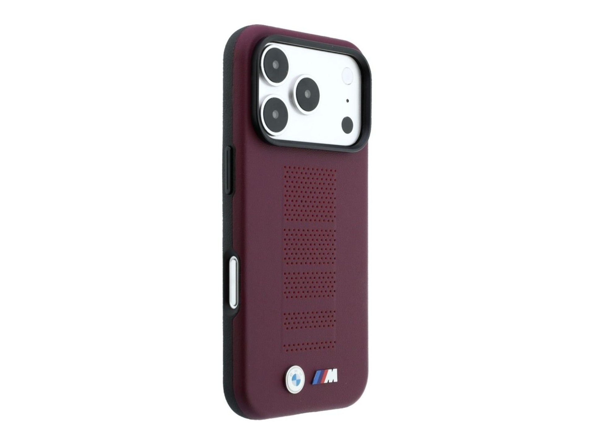 BMW M Blue Perfo Metal Logo MagSafe Case for iPhone 18 Pro / 17 Pro - Burgundy