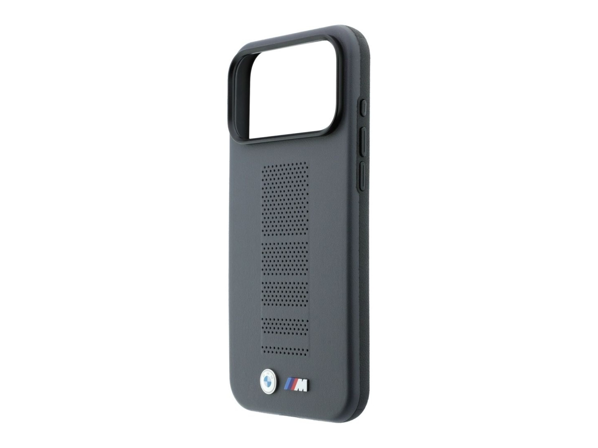 BMW M Blue Perfo Metal Logo MagSafe Case for iPhone 18 Pro / 17 Pro - Gray