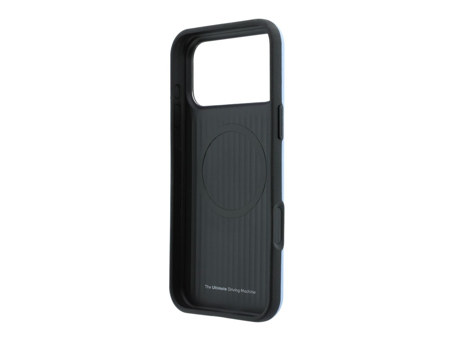 Funda BMW M azul con logo metálico perforado MagSafe para iPhone 18 Pro Max / 17 Pro Max - Azul