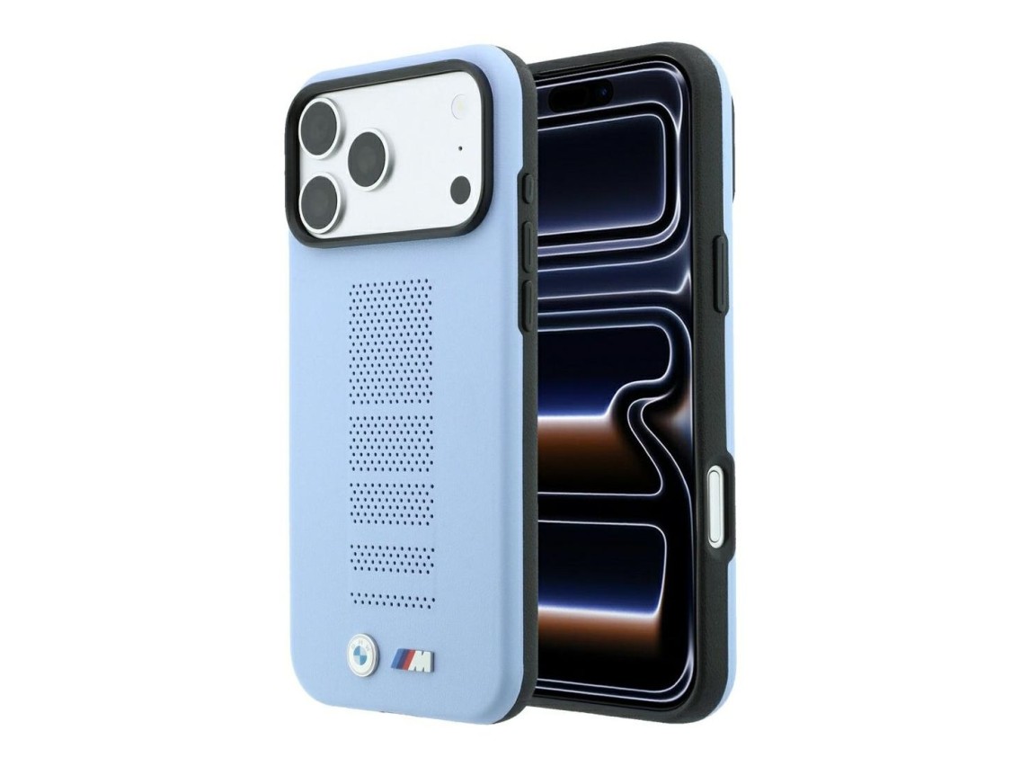 BMW M Blue Perfo Metal Logo MagSafe Case for iPhone 18 Pro / 17 Pro - Blue