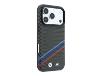 BMW M Quadrille Kevlar Print Tricolor Lines & Metal Logo MagSafe Case for iPhone 18 Pro / 17 Pro - D