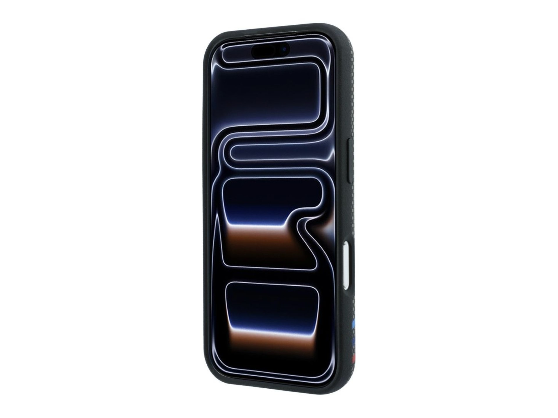 BMW M Quadrille Kevlar Print Tricolor Lines & Metal Logo MagSafe Case for iPhone 18 Pro / 17 Pro - D