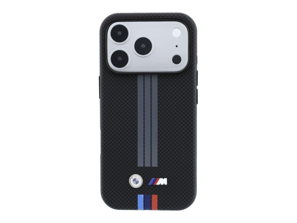 BMW M Quadrille Kevlar Anthracite & Tricolor Print Lines MagSafe Case for iPhone 18 Pro Max / 17 Pro