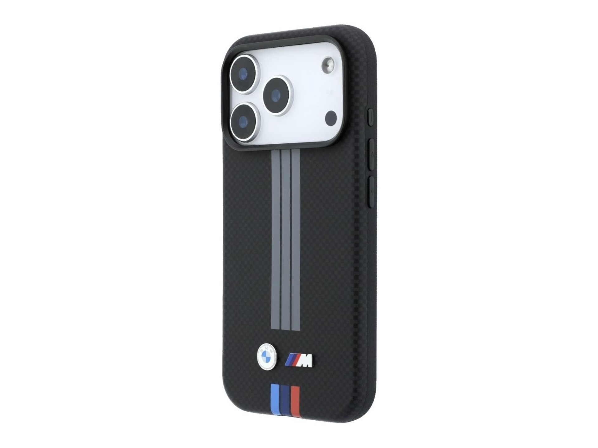 Funda BMW M Quadrille Kevlar Anthracite & Tricolor Print Lines MagSafe para iPhone 18 Pro Max / 17 P
