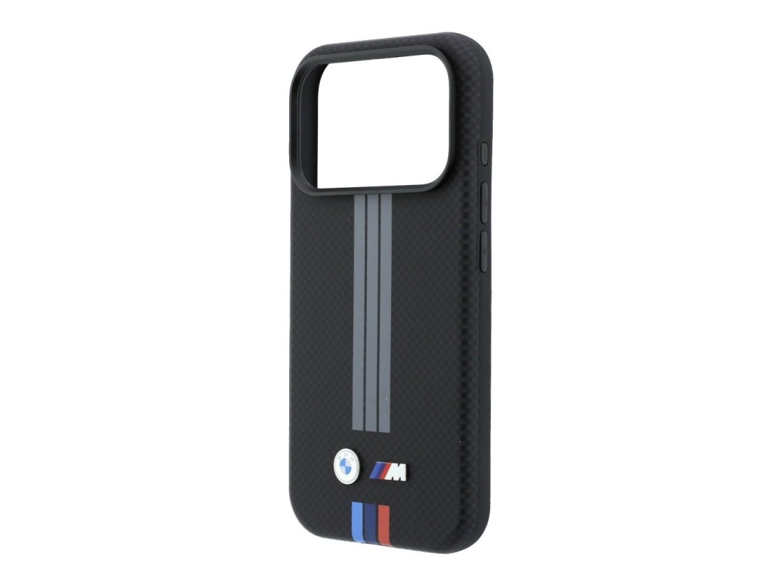 Funda BMW M Quadrille Kevlar Anthracite & Tricolor Print Lines MagSafe para iPhone 18 Pro Max / 17 P
