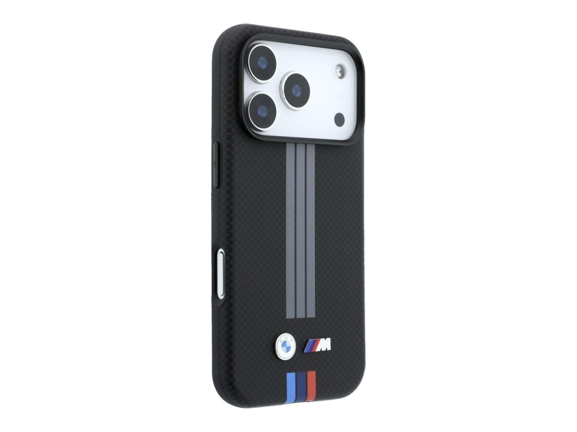Funda BMW M Quadrille Kevlar Anthracite & Tricolor Print Lines MagSafe para iPhone 18 Pro Max / 17 P