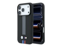 Capa MagSafe BMW M Quadrille Kevlar com estampado de linhas em antracite e tricolor para iPhone 17 P