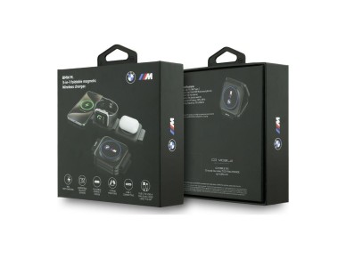 BMW M Qi2 15W Print Logo 3-in-1 Wireless Charger - Blue