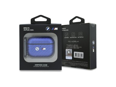 BMW M Carbon Metal Logo Case for AirPods Pro 3 - Light Blue