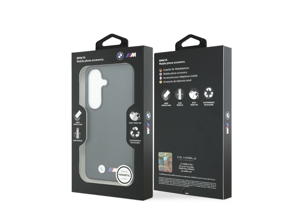 BMW M Metal Logo MagSafe Case for Samsung Galaxy S26 - Black