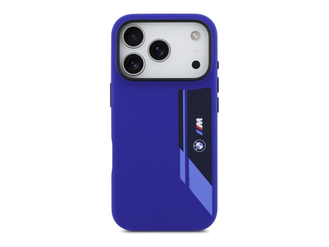 BMW M Silicon Vertical Logo MagSafe Case for iPhone 17 Pro - Navy Blue