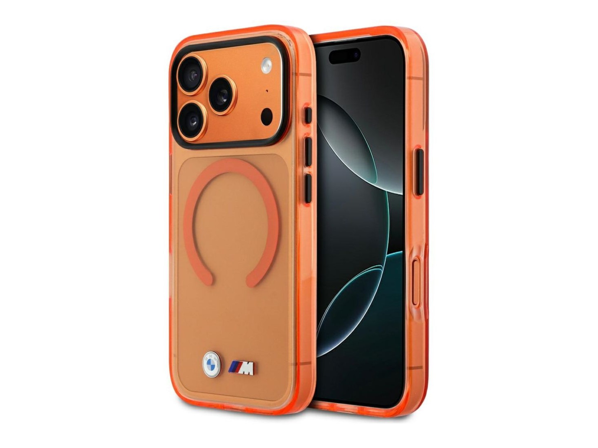 BMW M IML Metal Logos MagSafe Case for iPhone 17 Pro Max - Pro Orange