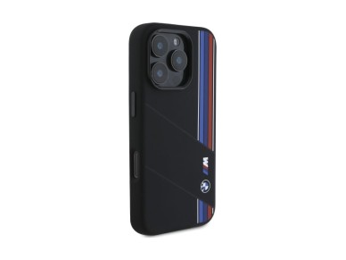 BMW Silicone Cut Tricolor Lines MagSafe Case for iPhone 16 Pro Max - Black BMW Silicone Cut Tricolor Lines MagSafe Case for iPhone 16 Pro Max - Black
