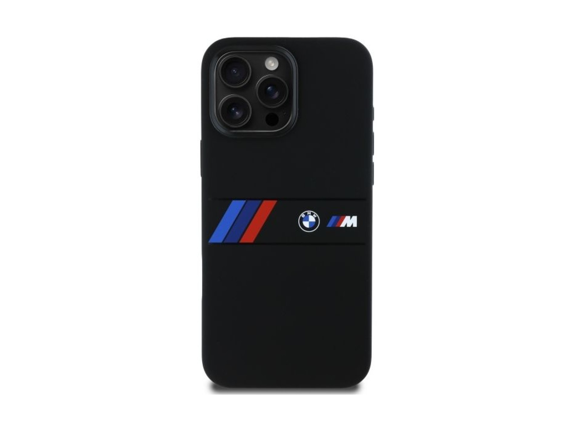 BMW Silicone Middle Stripe MagSafe Case for iPhone 16 Pro Max - Black