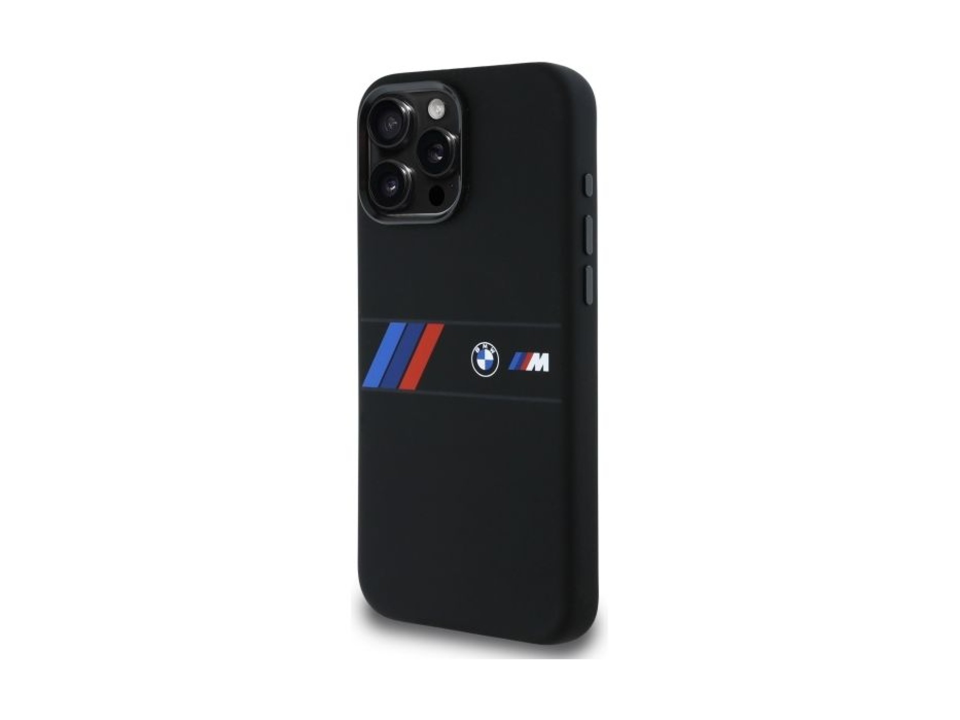 BMW Silicone Middle Stripe MagSafe Case for iPhone 16 Pro Max - Black