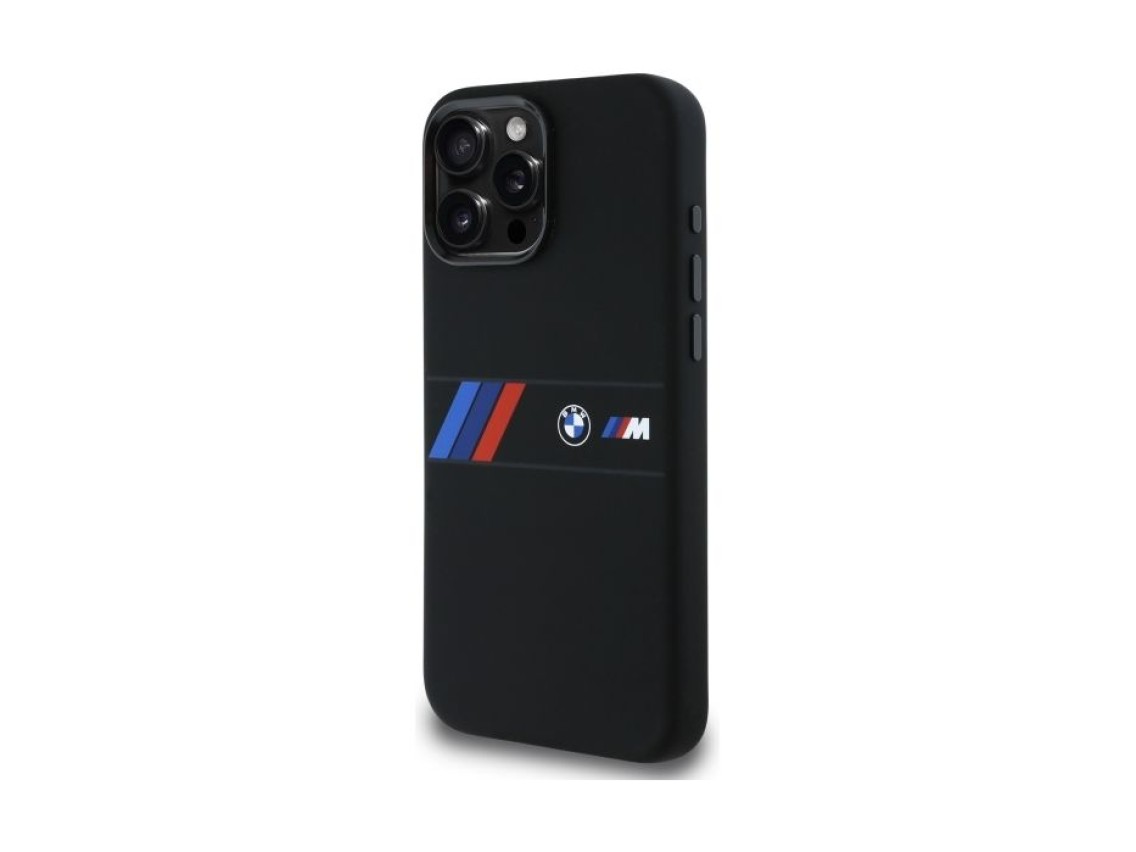 BMW Silicone Middle Stripe MagSafe Case for iPhone 16 Pro Max - Black