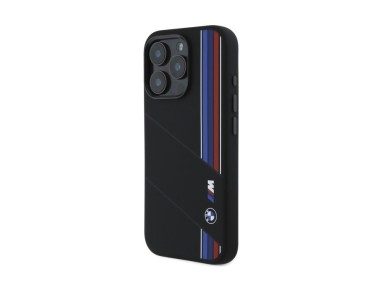 BMW Silicone Cut Tricolor Lines MagSafe Case for iPhone 16 Pro Max - Black BMW Silicone Cut Tricolor Lines MagSafe Case for iPhone 16 Pro Max - Black