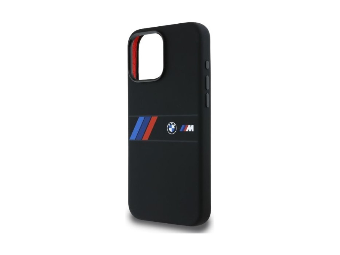 BMW Silicone Middle Stripe MagSafe Case for iPhone 16 Pro Max - Black