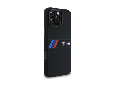 BMW Silicone Middle Stripe MagSafe Case for iPhone 16 Pro Max - Black BMW Silicone Middle Stripe MagSafe Case for iPhone 16 Pro Max - Black