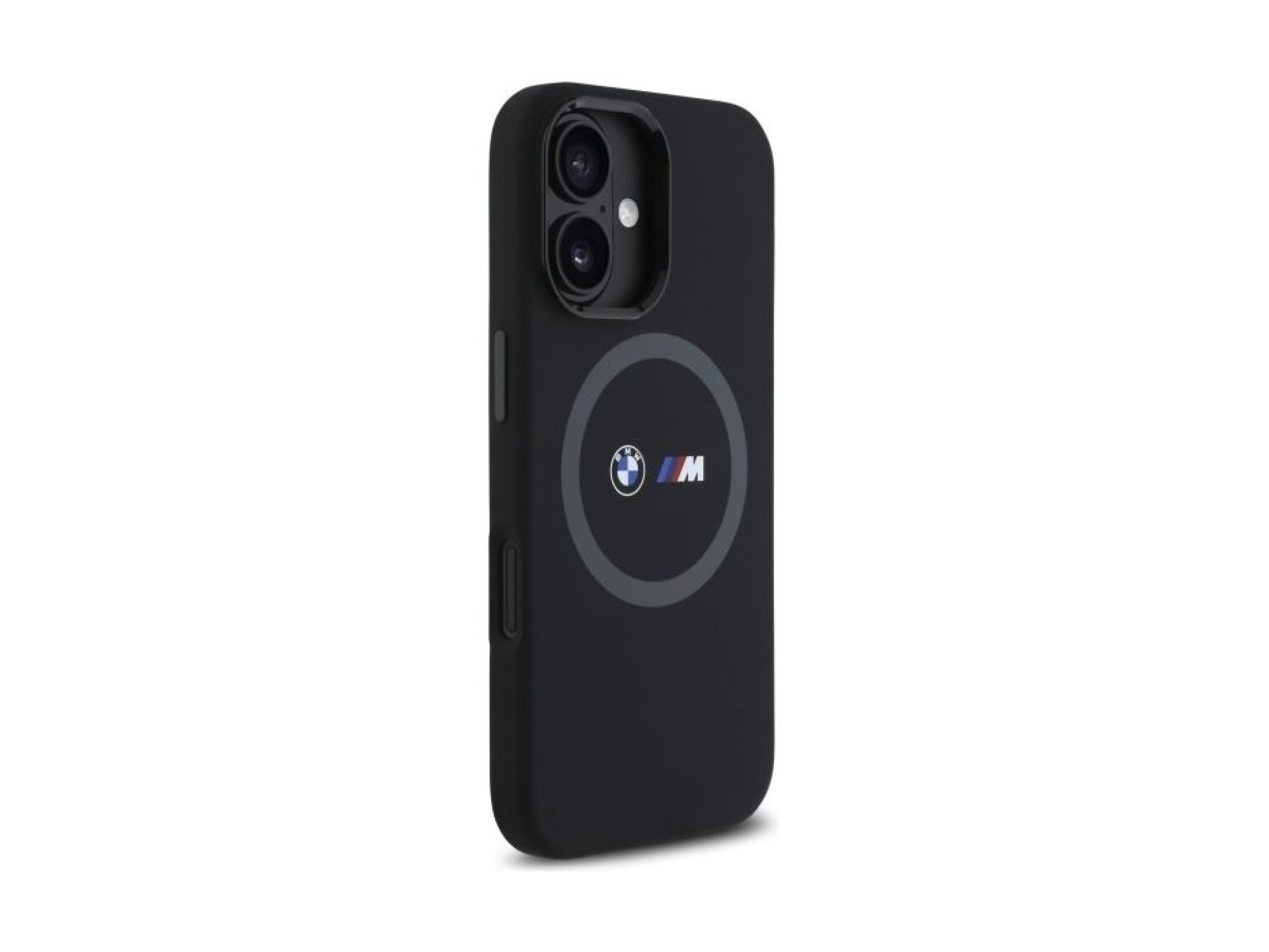BMW M Silicone Printed Ring MagSafe Case for iPhone 16 - Black
