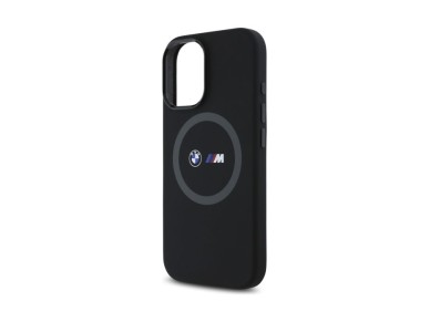 Capa MagSafe BMW M em silicone com anel impresso para iPhone 16 - Preta Capa MagSafe BMW M em silicone com anel impresso para iPhone 16 - Preta