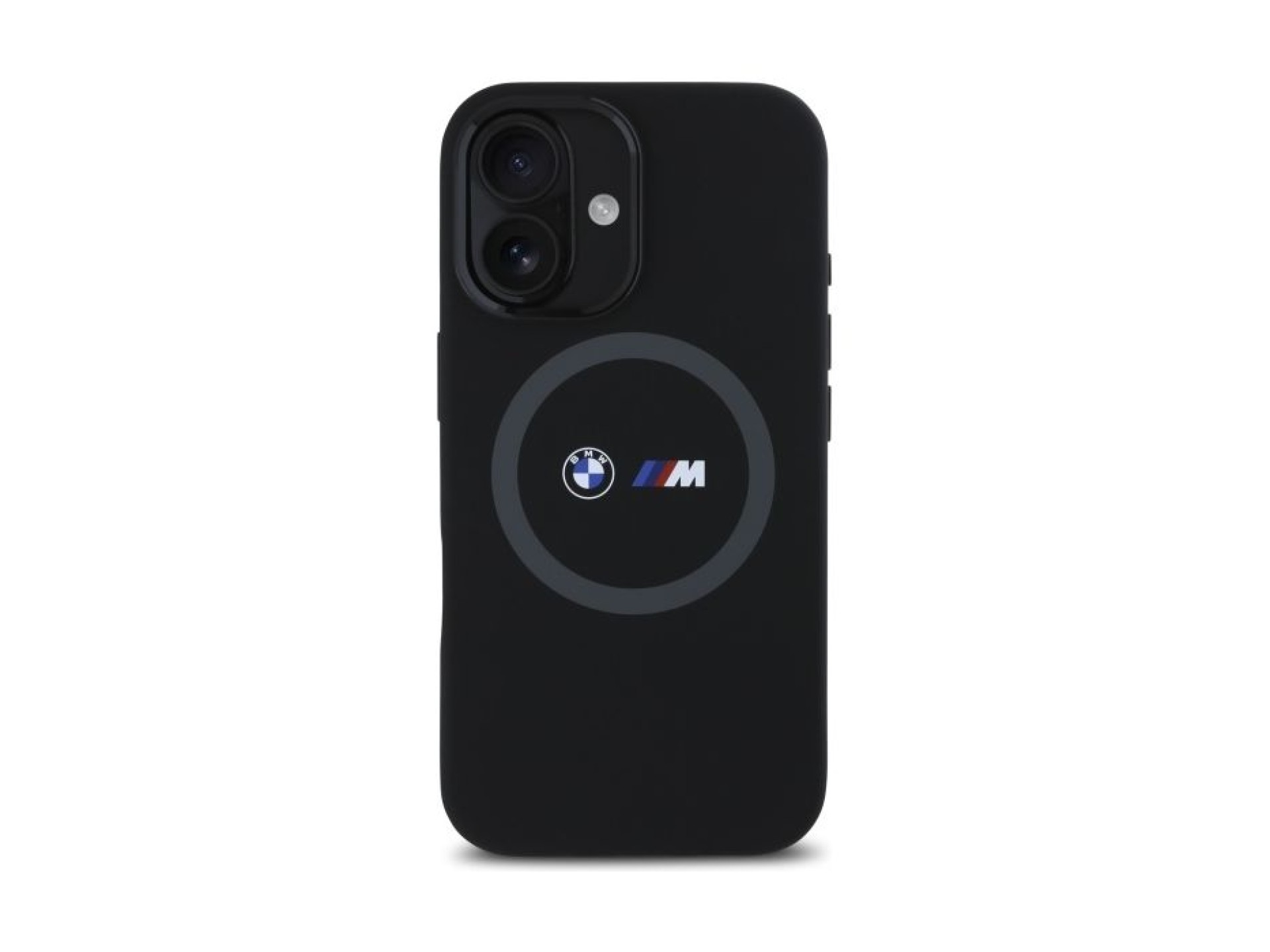 BMW M Silicone Printed Ring MagSafe Case for iPhone 16 - Black