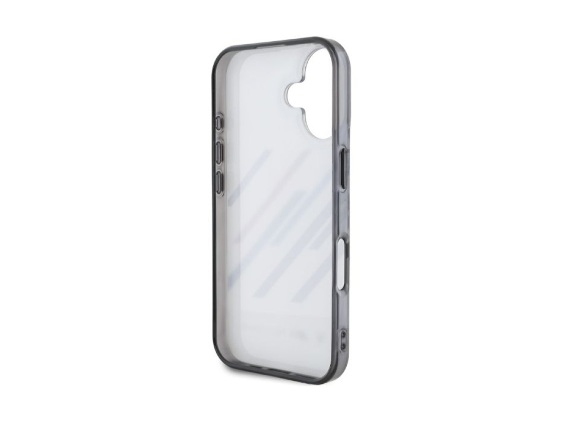 Capa BMW Motosport IML com riscas aleatórias para iPhone 16 Plus - Cinzento