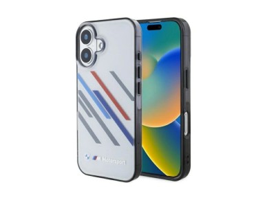 BMW Motosport IML Random Stripes iPhone 16 Plus Case - Gray BMW Motosport IML Random Stripes iPhone 16 Plus Case - Gray