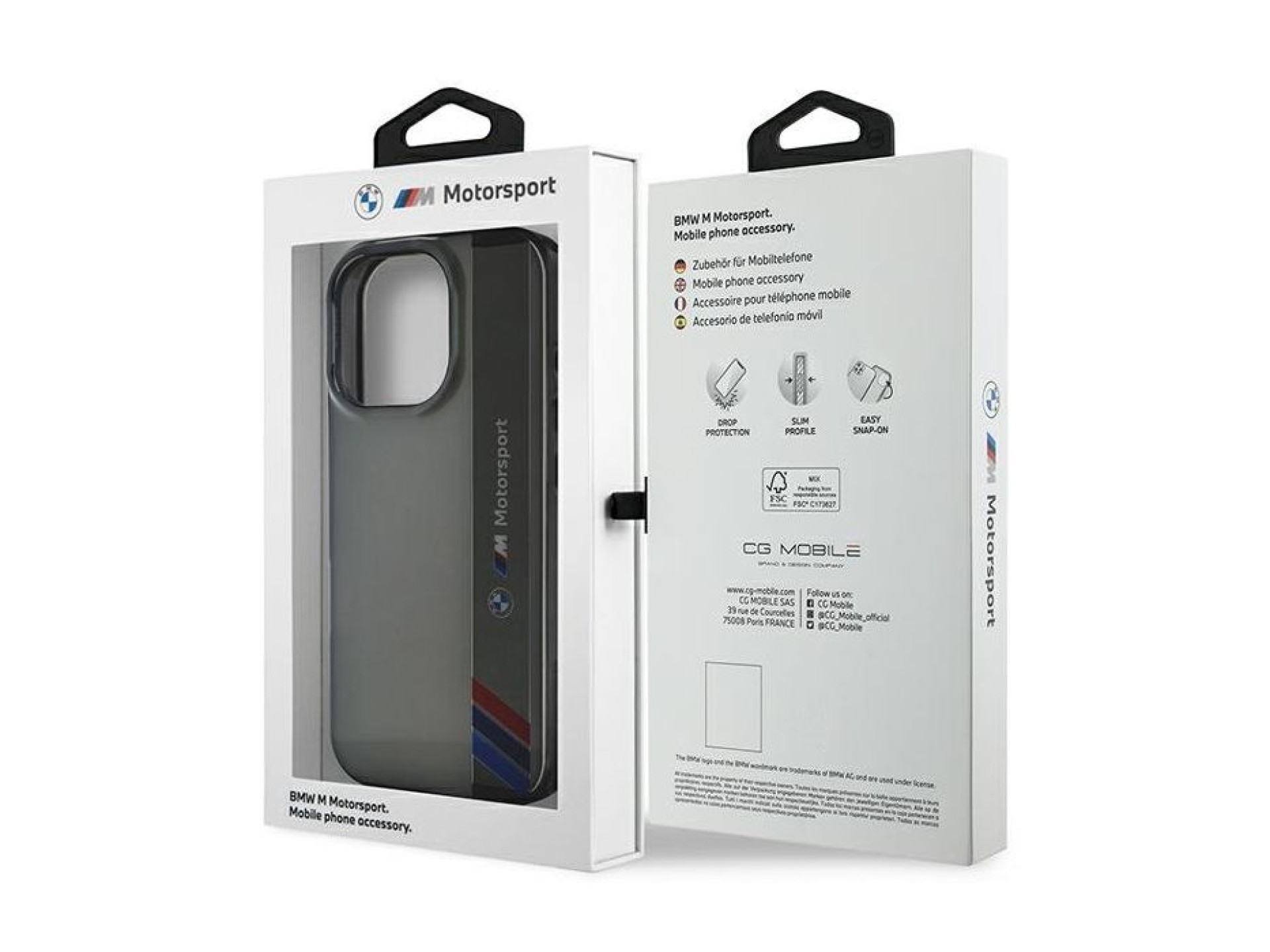 BMW Motosport IML Vertical Stripe Case for iPhone 16 Pro - Gray