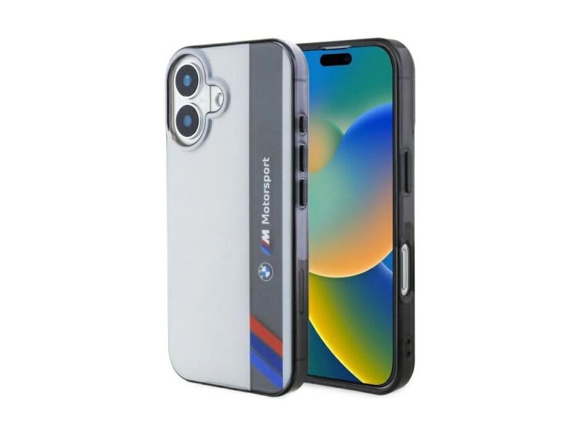 BMW Motosport IML Vertical Stripe iPhone 16 Case - Gray