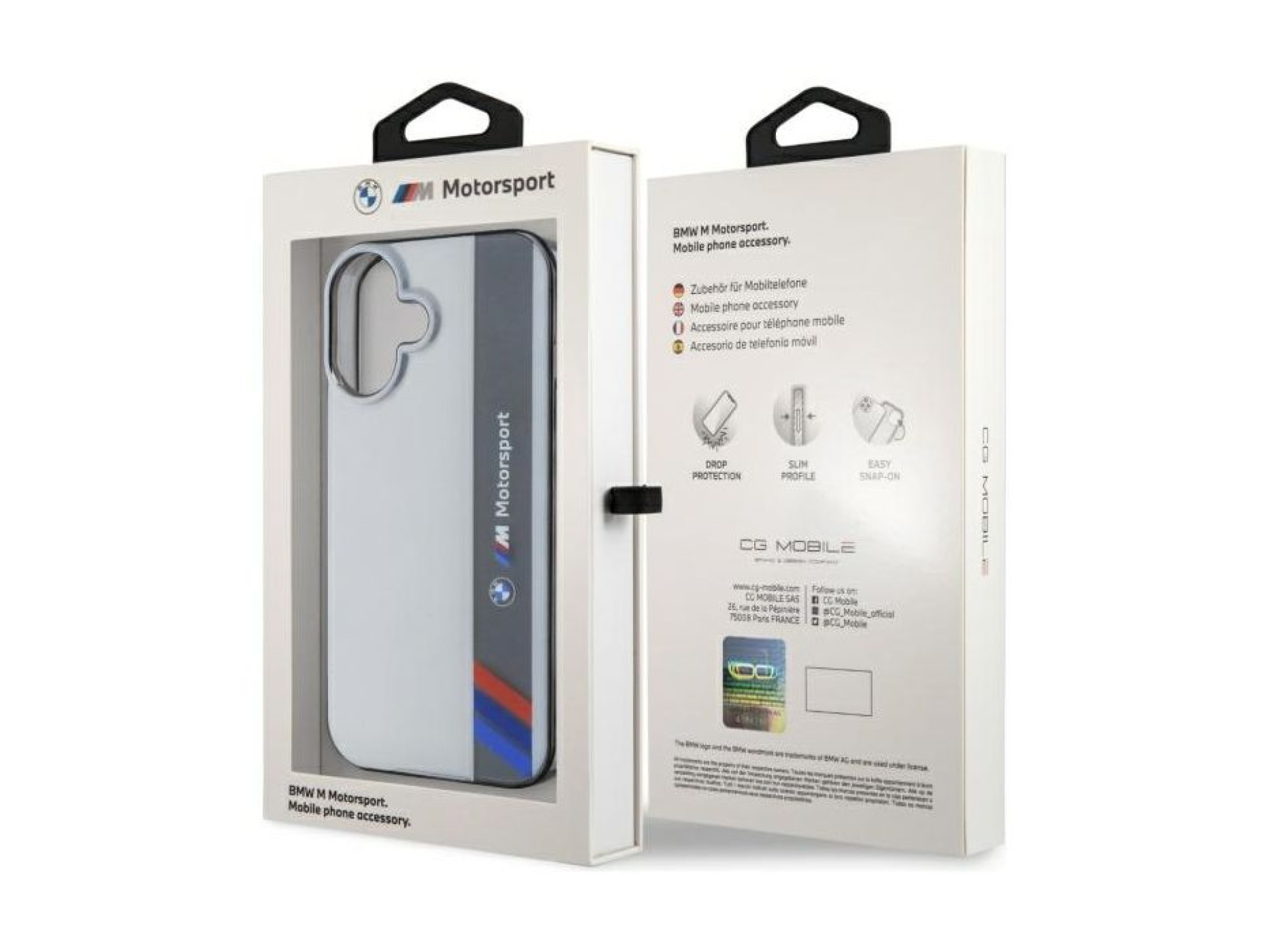 BMW Motosport IML Vertical Stripe iPhone 16 Case - Gray