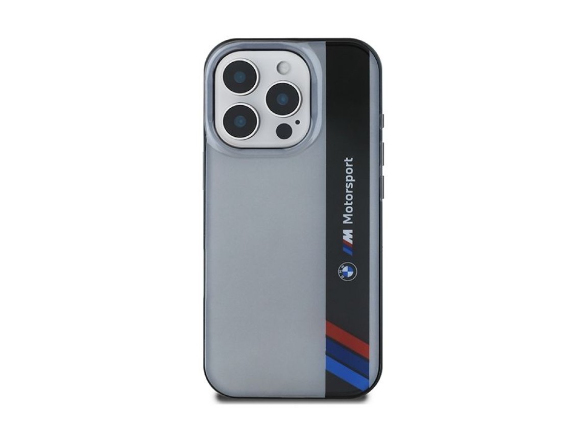 BMW Motosport IML Vertical Stripe Case for iPhone 16 Pro - Gray