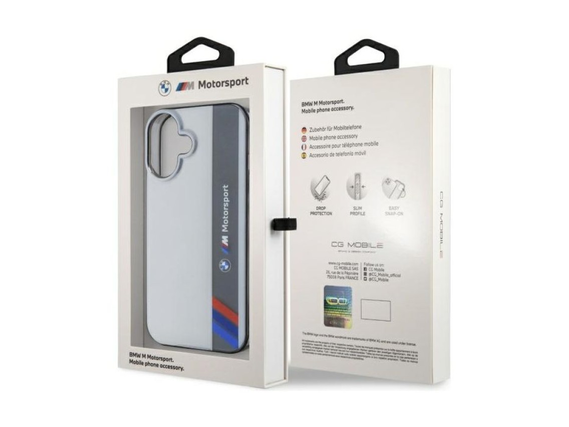 BMW Motosport IML Vertical Stripe iPhone 16 Case - Gray
