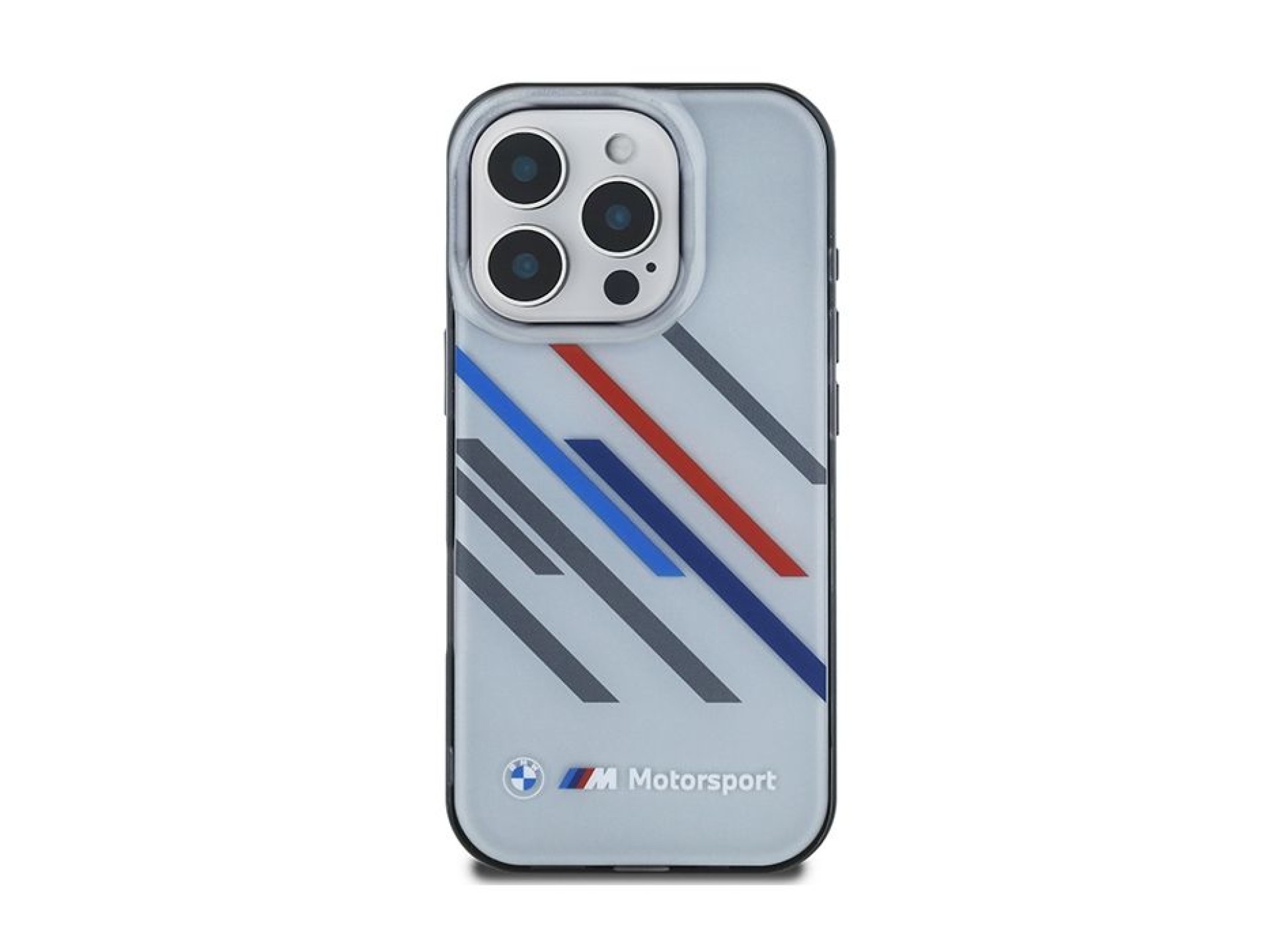 Capa BMW Motosport IML Random Stripes para iPhone 16 Pro - Cinzento