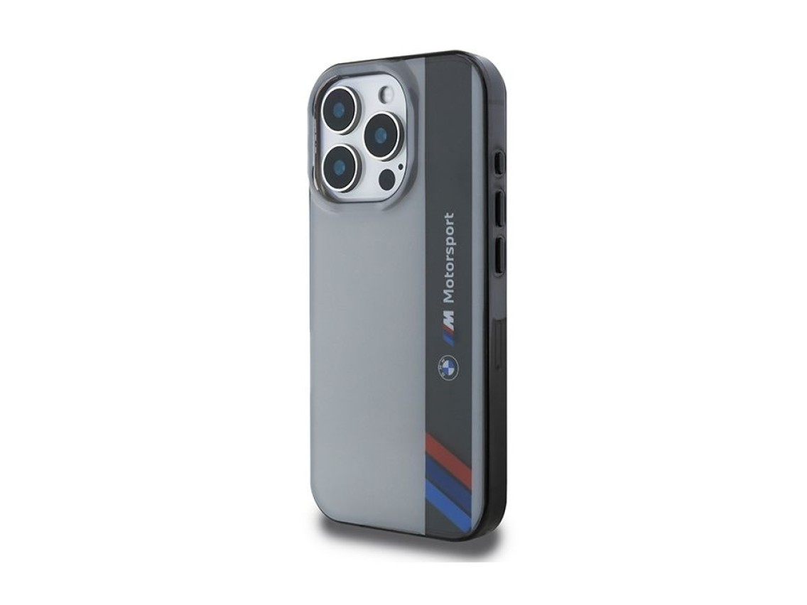 BMW Motosport IML Vertical Stripe Case for iPhone 16 Pro - Gray
