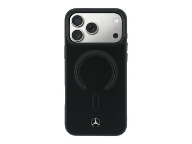 Mercedes Leather 3D MagSafe Case for iPhone 18 Pro / 17 Pro - Black