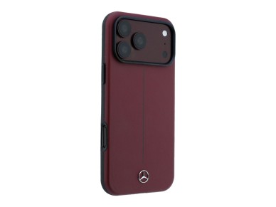 Mercedes Leather Semi Wrap Iconic Line MagSafe case for iPhone 18 Pro Max / 17 Pro Max - burgundy Mercedes Leather Semi Wrap Iconic Line MagSafe case for iPhone 18 Pro Max / 17 Pro Max - burgundy
