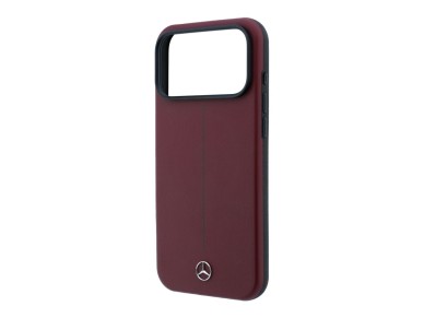Mercedes Leather Semi Wrap Iconic Line MagSafe case for iPhone 18 Pro Max / 17 Pro Max - burgundy Mercedes Leather Semi Wrap Iconic Line MagSafe case for iPhone 18 Pro Max / 17 Pro Max - burgundy
