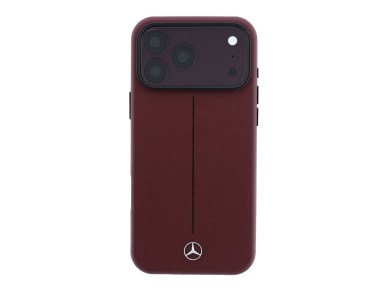 Mercedes Leather Semi Wrap Iconic Line MagSafe case for iPhone 18 Pro Max / 17 Pro Max - burgundy Mercedes Leather Semi Wrap Iconic Line MagSafe case for iPhone 18 Pro Max / 17 Pro Max - burgundy