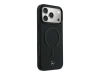 Capa Mercedes em pele 3D MagSafe para iPhone 18 Pro / 17 Pro - Preto
